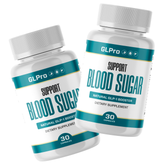 Two bottles of GLPro supplement for blood sugar support
